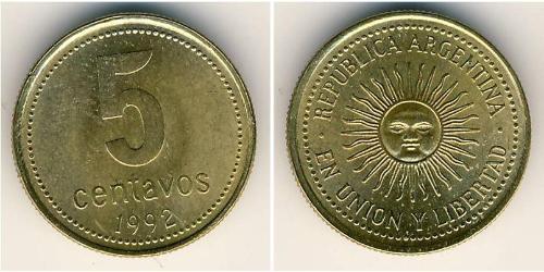 5 Centavo Argentina (1861 - ) Ottone 