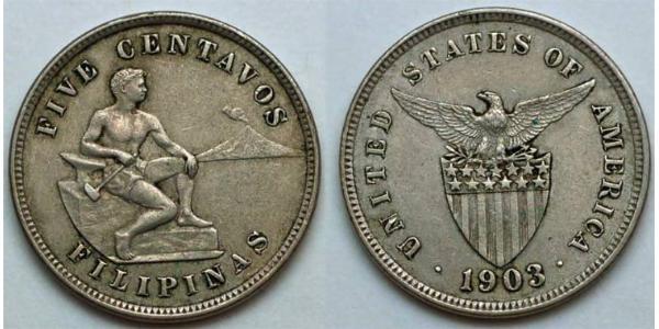 5 Centavo Filipinas Plata 