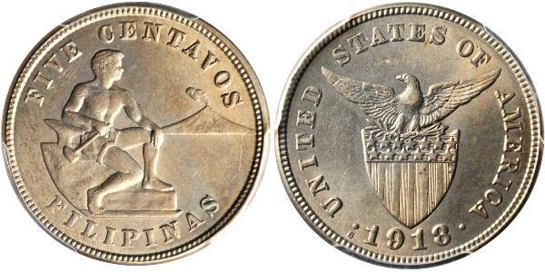 5 Centavo Philippinen Silber 