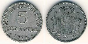 5 Centavo Puerto Rico 銀 
