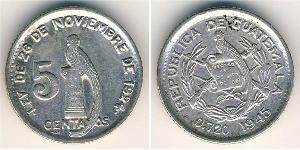 5 Centavo 危地马拉 銀 
