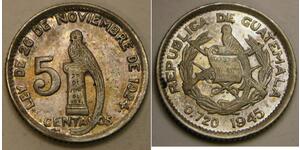 5 Centavo 危地马拉 銀 
