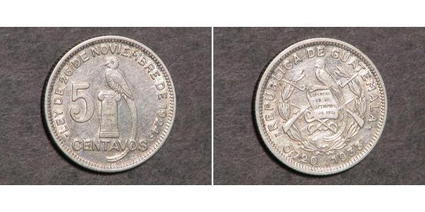 5 Centavo 危地马拉 銀 