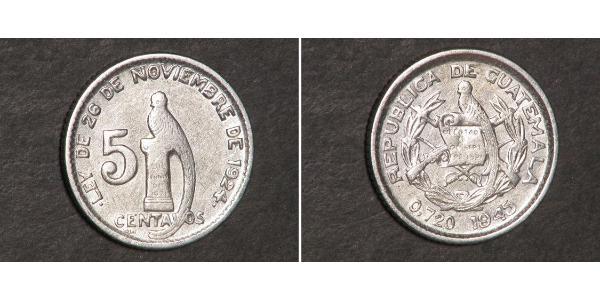 5 Centavo 危地马拉 銀 