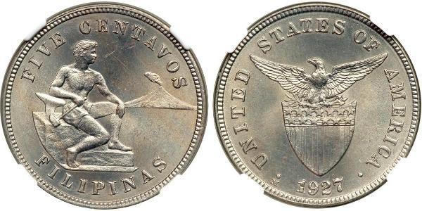 5 Centavo 菲律宾 銀 