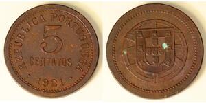 5 Centavo First Portuguese Republic (1910 - 1926) 青铜 