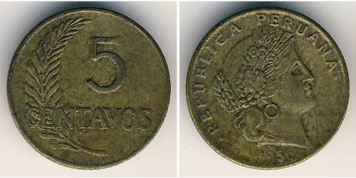 5 Centavo 秘鲁 青铜 
