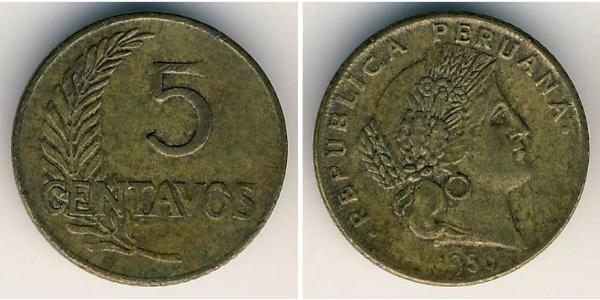 5 Centavo 秘鲁 青铜 