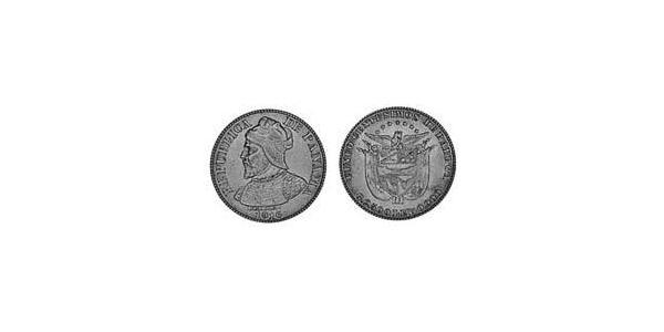5 Centesimo Panamá Argento Vasco Núñez de Balboa (1475 – 1519)