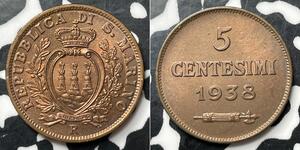 5 Centesimo San Marino Bronce 