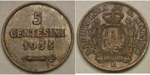 5 Centesimo San Marino Bronze 