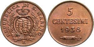 5 Centesimo San Marino Bronze 