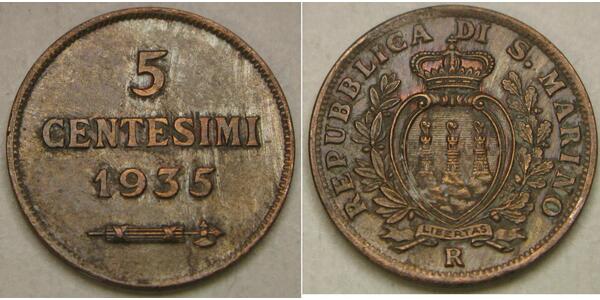 5 Centesimo San Marino Bronze 