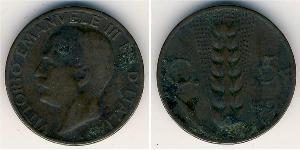 5 Centesimo Kingdom of Italy (1861-1946) Cobre Víctor Manuel III de Italia (1869 - 1947)