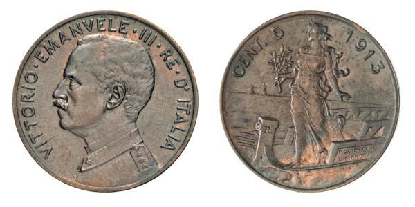 5 Centesimo Kingdom of Italy (1861-1946) Copper Victor Emmanuel III of Italy (1869 - 1947)