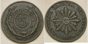 5 Centesimo Uruguay Copper 