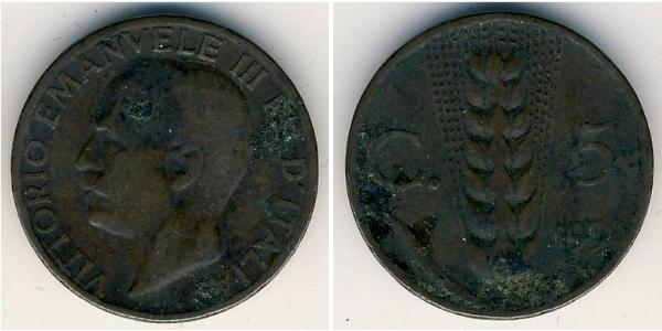 5 Centesimo Kingdom of Italy (1861-1946) Kupfer Viktor Emanuel III. (Italien) (1869 - 1947)