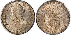 5 Centesimo Panama Silber Vasco Núñez de Balboa (1475 – 1519)