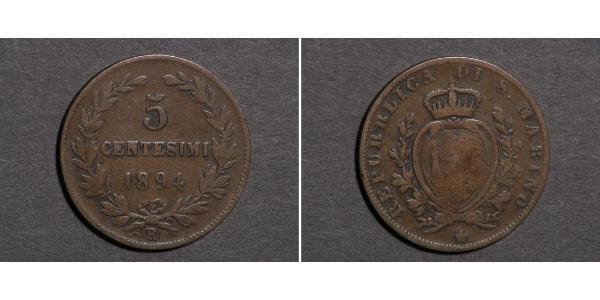 5 Centesimo San Marino 銅 