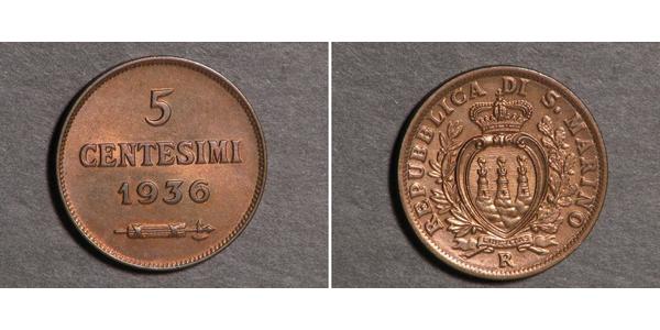 5 Centesimo San Marino 青铜 
