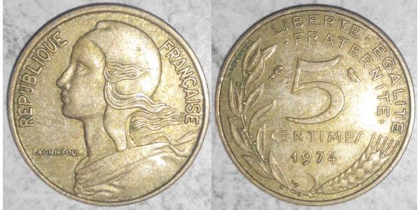 5 Centime Quinta Repubblica francese (1958 - ) Alluminio/Bronzo 