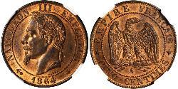 5 Centime Segundo Imperio francés (1852-1870) Bronce Napoleon III (1808-1873)