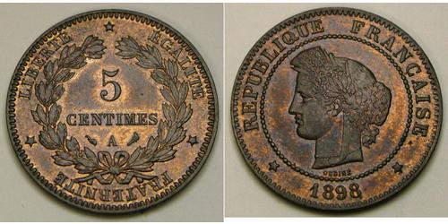 5 Centime French Third Republic (1870-1940)  Bronze 