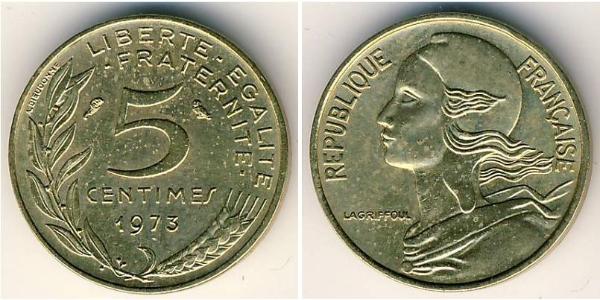 5 Centime French Fifth Republic (1958 - ) Bronze/Aluminium 