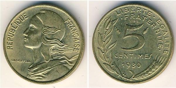 5 Centime French Fifth Republic (1958 - ) Bronze/Aluminium 