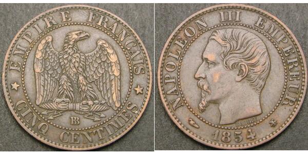 5 Centime Francia Bronzo Napoleone III (1808-1873)