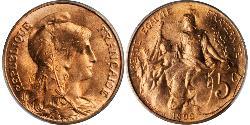 5 Centime Terza Repubblica francese (1870-1940)  Bronzo 