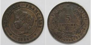 5 Centime Terza Repubblica francese (1870-1940)  Bronzo 