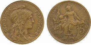 5 Centime Terza Repubblica francese (1870-1940)  Bronzo 