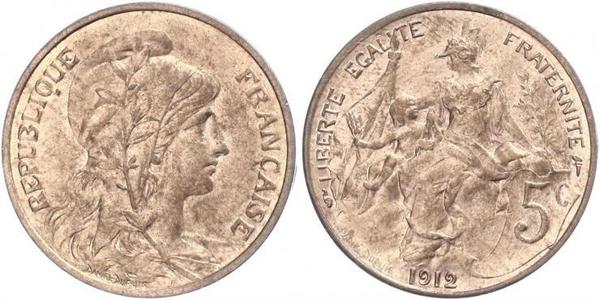 5 Centime Terza Repubblica francese (1870-1940)  Bronzo 