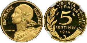 5 Centime French Fifth Republic (1958 - ) Gold 