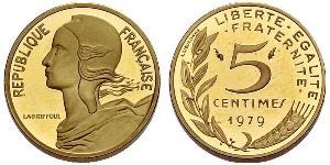 5 Centime French Fifth Republic (1958 - ) Gold 