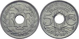 5 Centime Terza Repubblica francese (1870-1940)  Rame/Nichel 