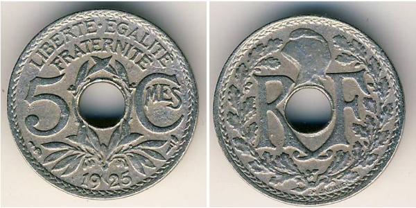 5 Centime Terza Repubblica francese (1870-1940)  Rame/Nichel 