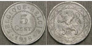 5 Centime Belgien Zink 