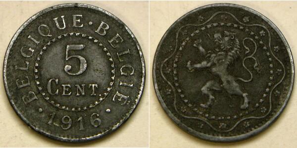 5 Centime Belgien Zink 