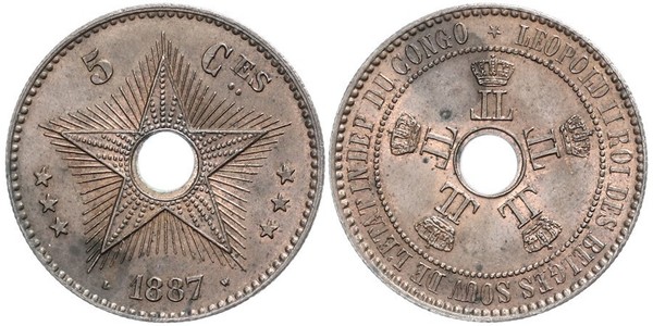 5 Centime Belgian Congo (1908 - 1960)  