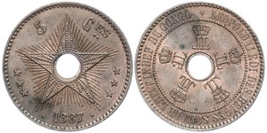 5 Centime Congo Belga (1908 - 1960)  