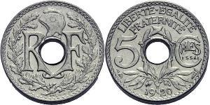 5 Centime 法兰西第三共和国 (1870 - 1940) 銅/镍 