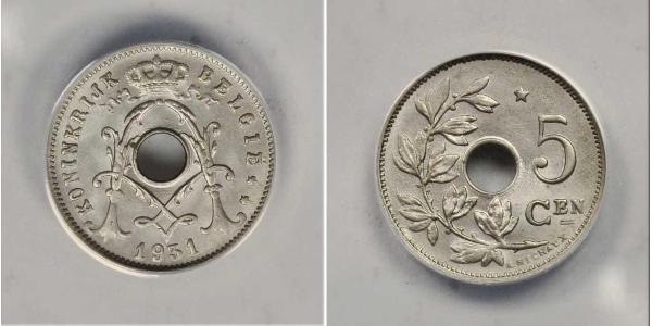 5 Centime 比利时 黃銅/镍 