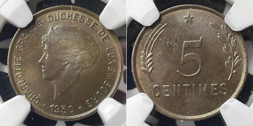 5 Centime 卢森堡 青铜 