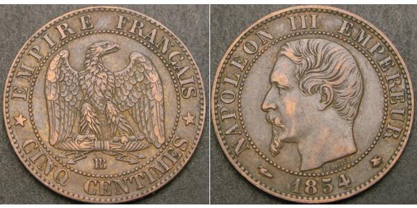 5 Centime 法国 青铜 拿破仑三世