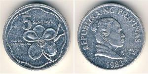 5 Centimo Filipinas Aluminio 