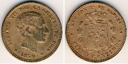 5 Centimo Kingdom of Spain (1874 - 1931) Bronce 