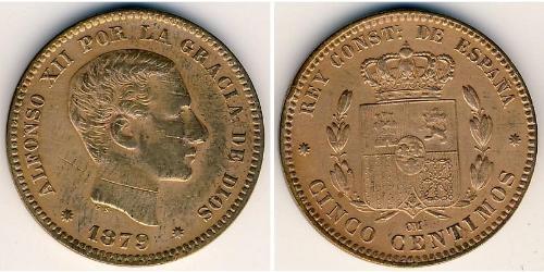 5 Centimo Kingdom of Spain (1874 - 1931) Bronce 