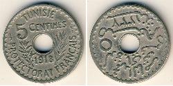 5 Centimo Tunesien Bronze/Nickel 